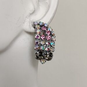 VTG Austrian Crystal Clip On Earrings EUC
